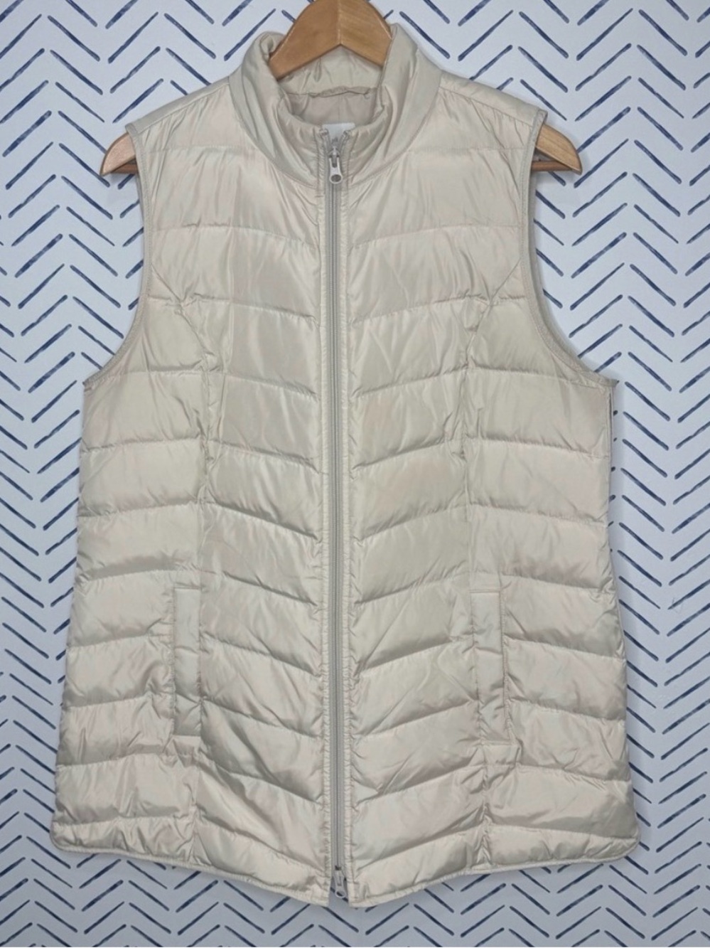 J.Jill Packable travel Vest Cream Excellent Large